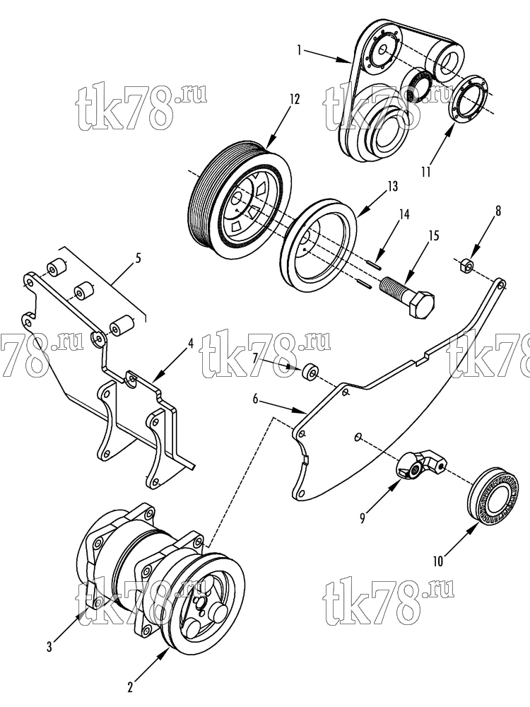 Каталог запчастей для Thermo King  DRIVE KIT (Iveco Daily .14/.17, 12140443)