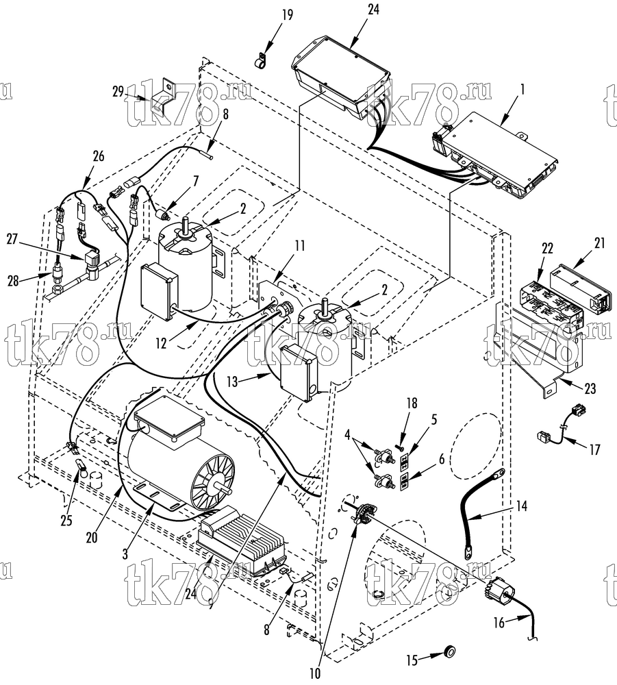 Каталог запчастей для Thermo King T1-M166 ELECTRICAL COMPONENTS