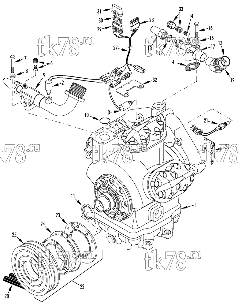 Каталог запчастей для Thermo King AT15-M4 COMPRESSOR GROUP (2C45049G15, KIT 700838)