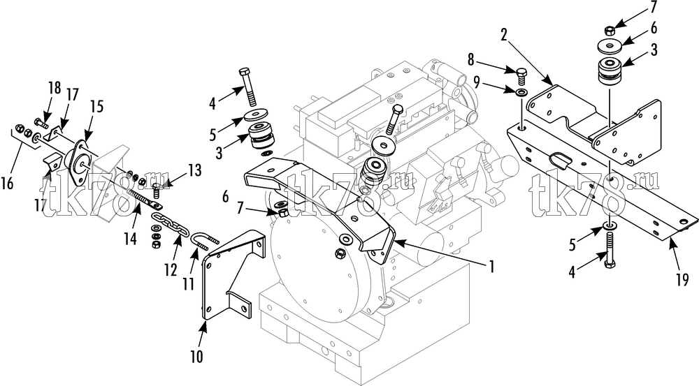 Каталог запчастей для Thermo King  ENGINE MOUNTING
