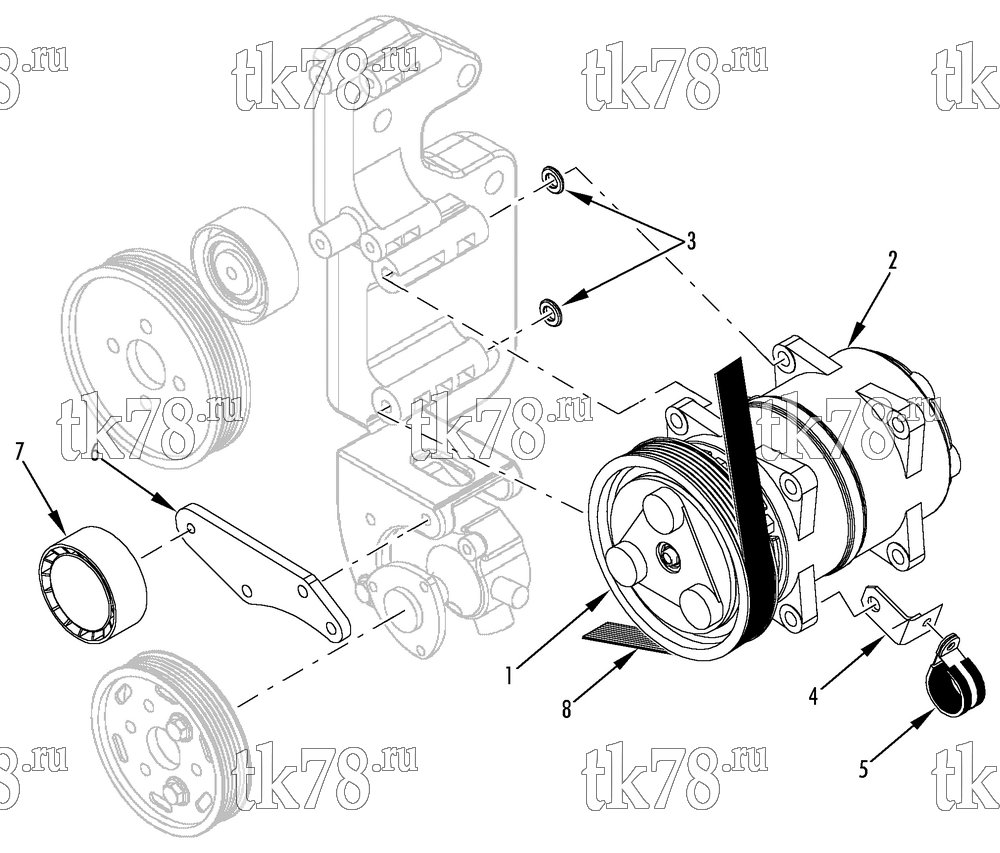 Каталог запчастей для Thermo King  DRIVE KIT (Volkswagen Caddy 2.0 SDI, 740002)