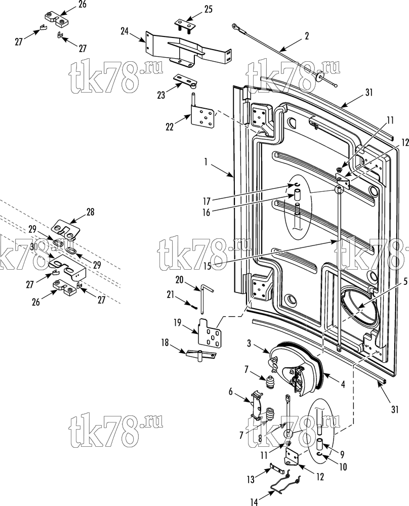 Каталог запчастей для Thermo King  CENTER ROADSIDE DOOR GROUP
