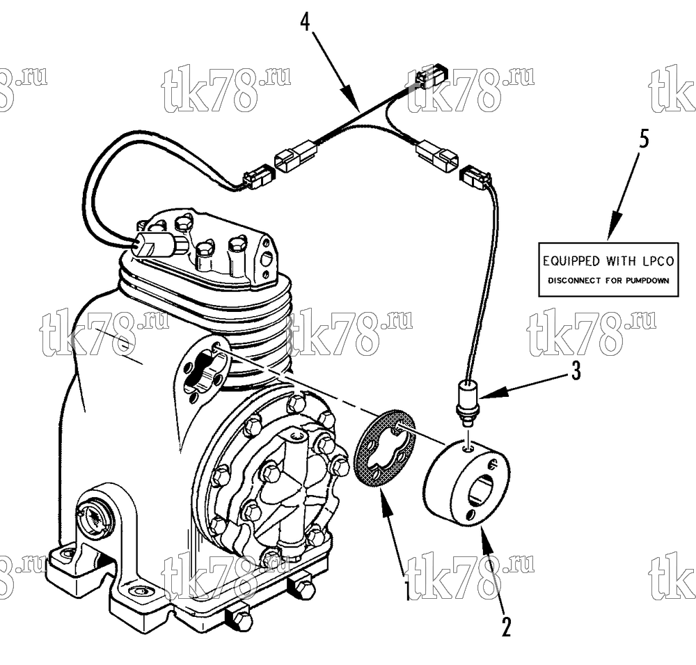 Каталог запчастей для Thermo King MD-100 w/TK 3.74 Engine LOW PRESSURE CUTOUT SWITCH new 261F7