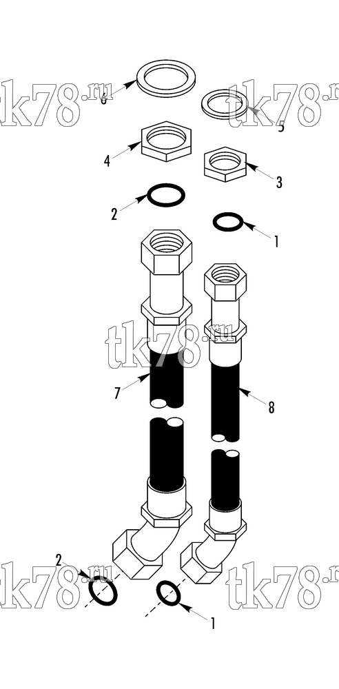 Каталог запчастей для Thermo King LRT-HP 1004 M11 COMPRESSOR HOSE CONNECTIONS