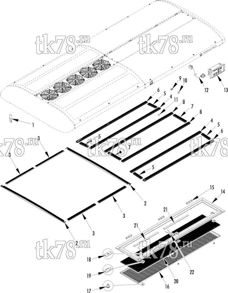 Каталог запчастей для Thermo King  UNIT GASKETS, DISPLAY, GRILLE & FILTER