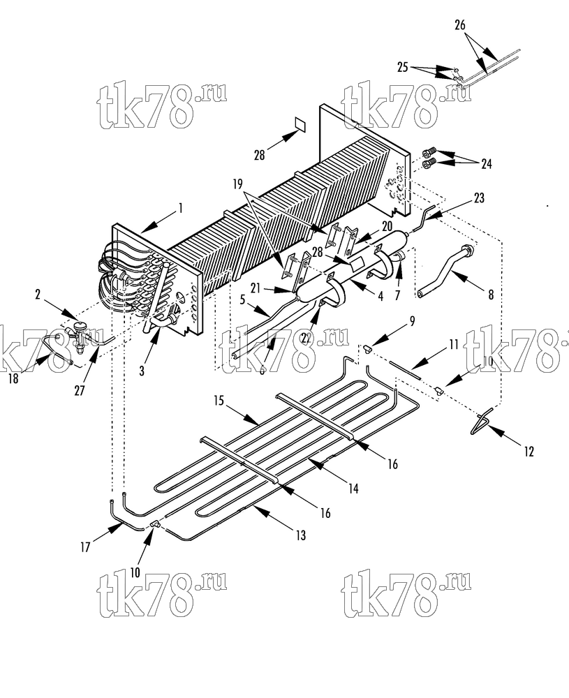 Каталог запчастей для Thermo King UT-1200 EVAPORATOR REFRIGERATION COMPONENTS