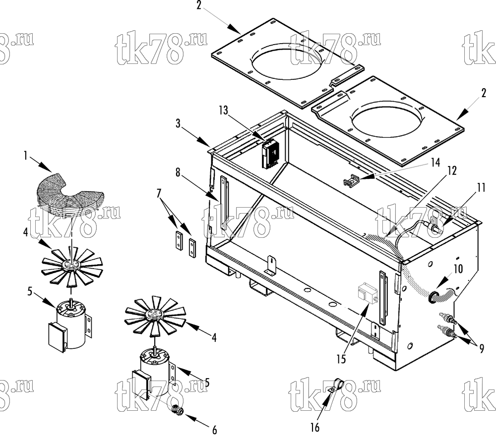 Каталог запчастей для Thermo King AT10-M20 CONDENSER STRUCTURAL/ELECTRICAL