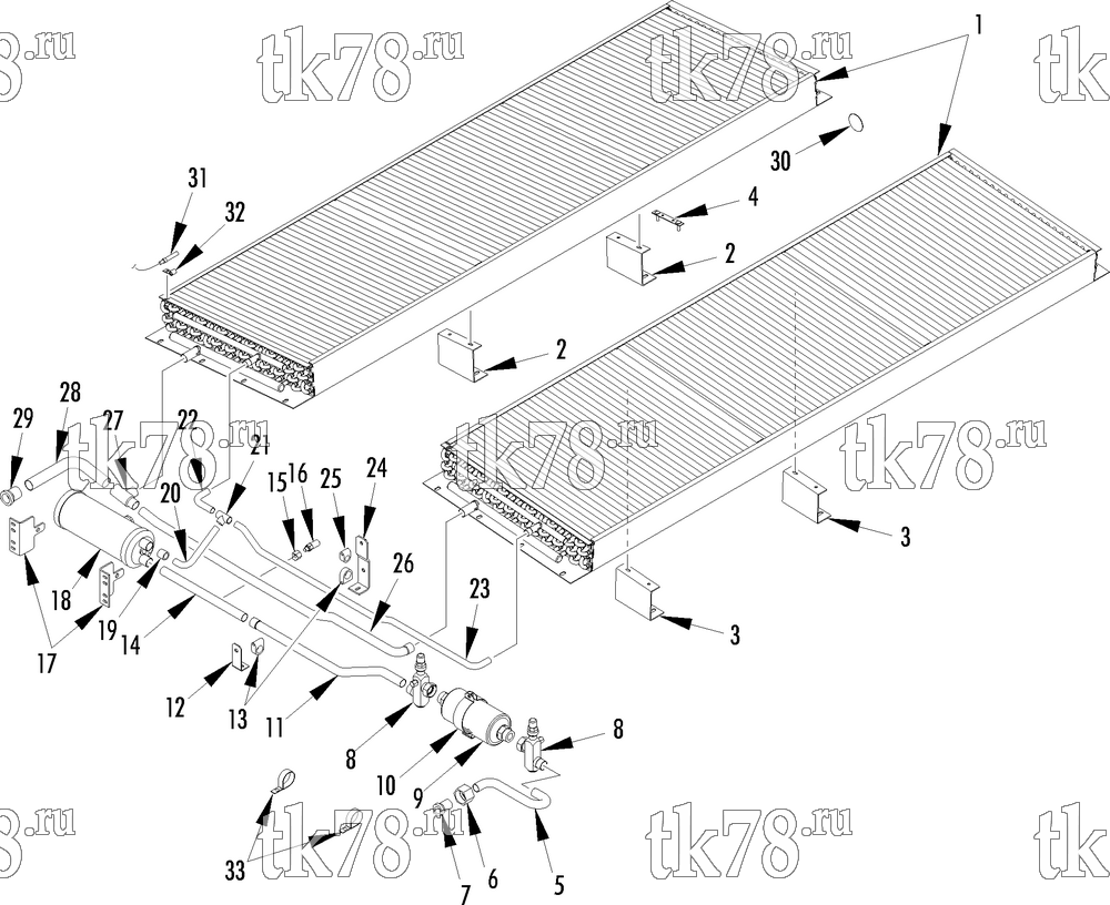Каталог запчастей для Thermo King AT13-M5 REFRIGERATION COMPONENTS - CONDENSER