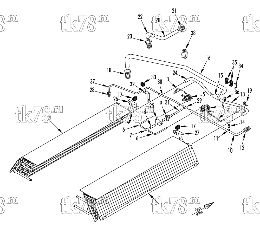 Каталог запчастей для Thermo King AT13-M5 REFRIGERATION - EVAPORATOR (007355 & 008182)