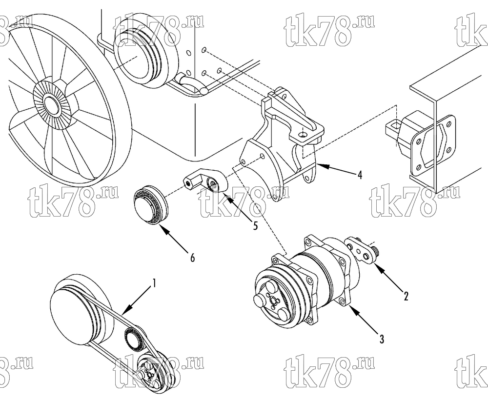 Каталог запчастей для Thermo King  DRIVE KIT (Iveco Eurocargo E4 4 cyl 4 deg, 740004)