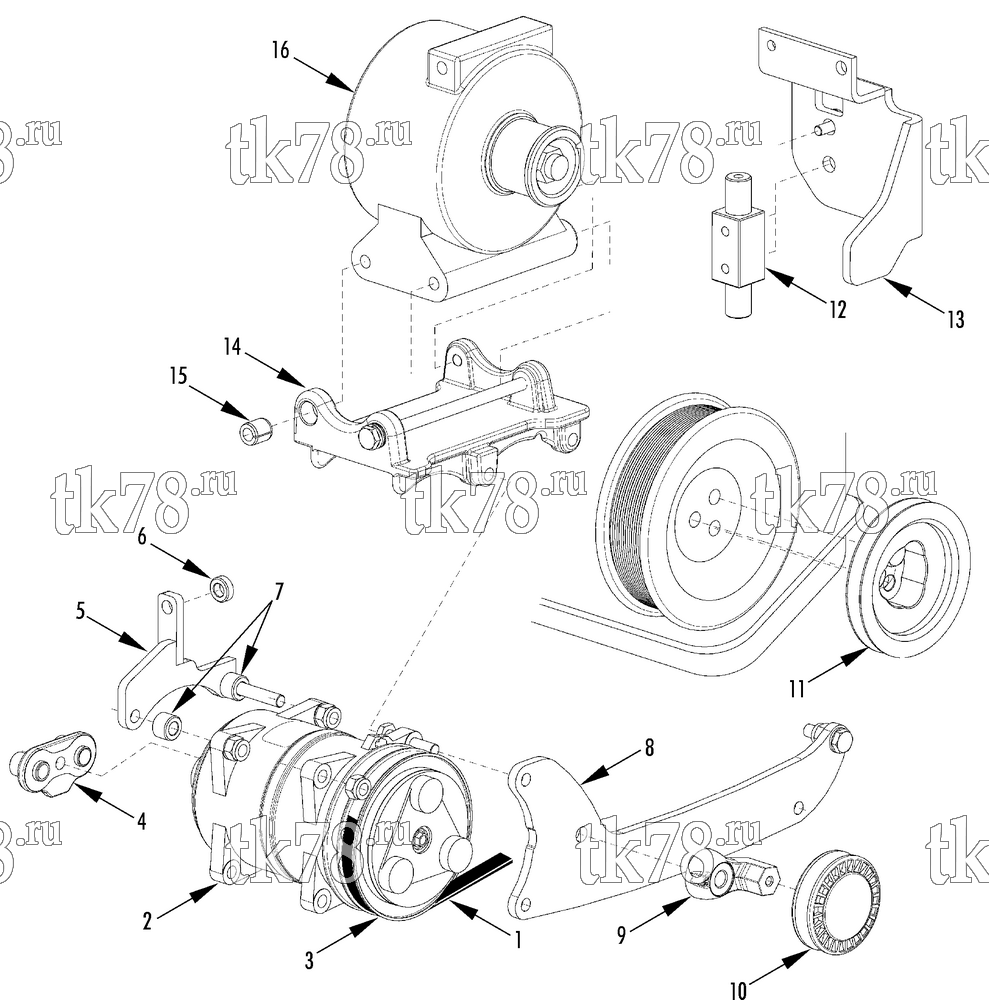 Каталог запчастей для Thermo King  DRIVE KIT (Ford TCDi T330/350/430, 740000)