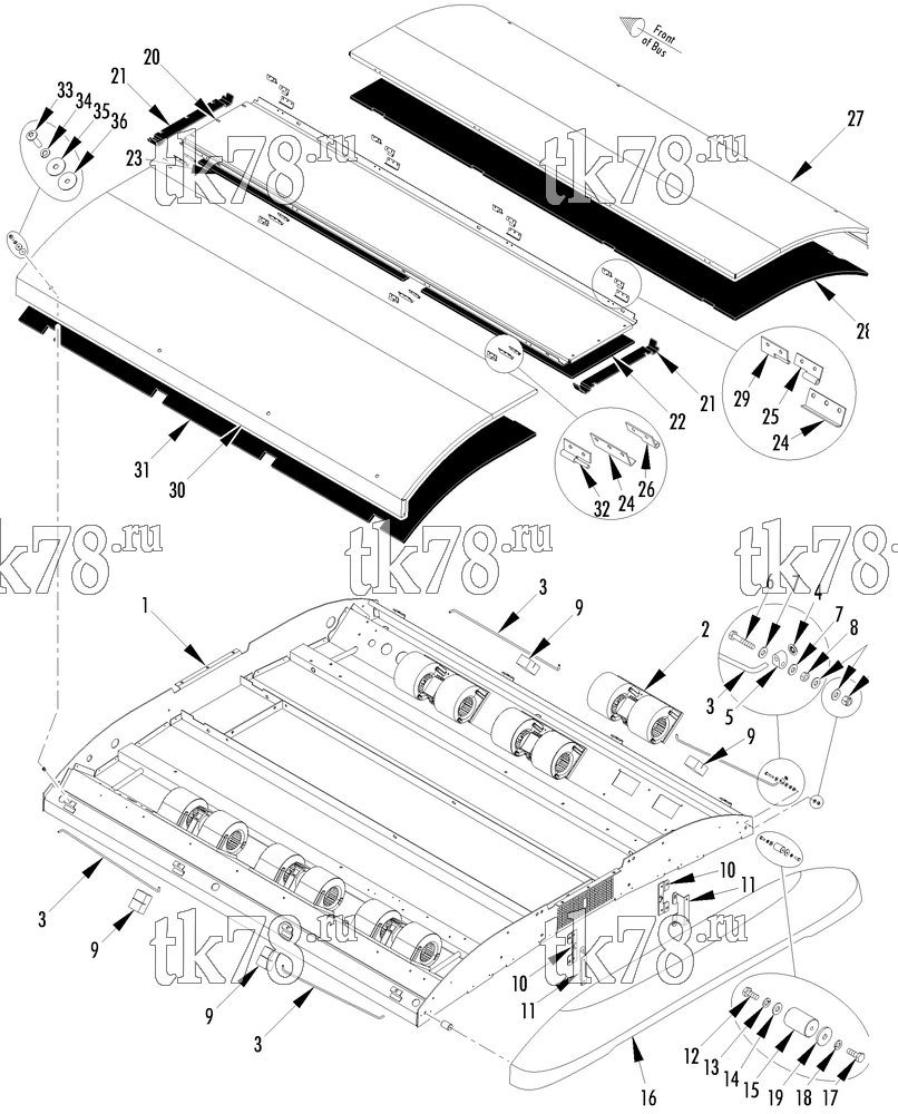 Каталог запчастей для Thermo King  EVAPORATOR STRUTURAL & BLOWERS