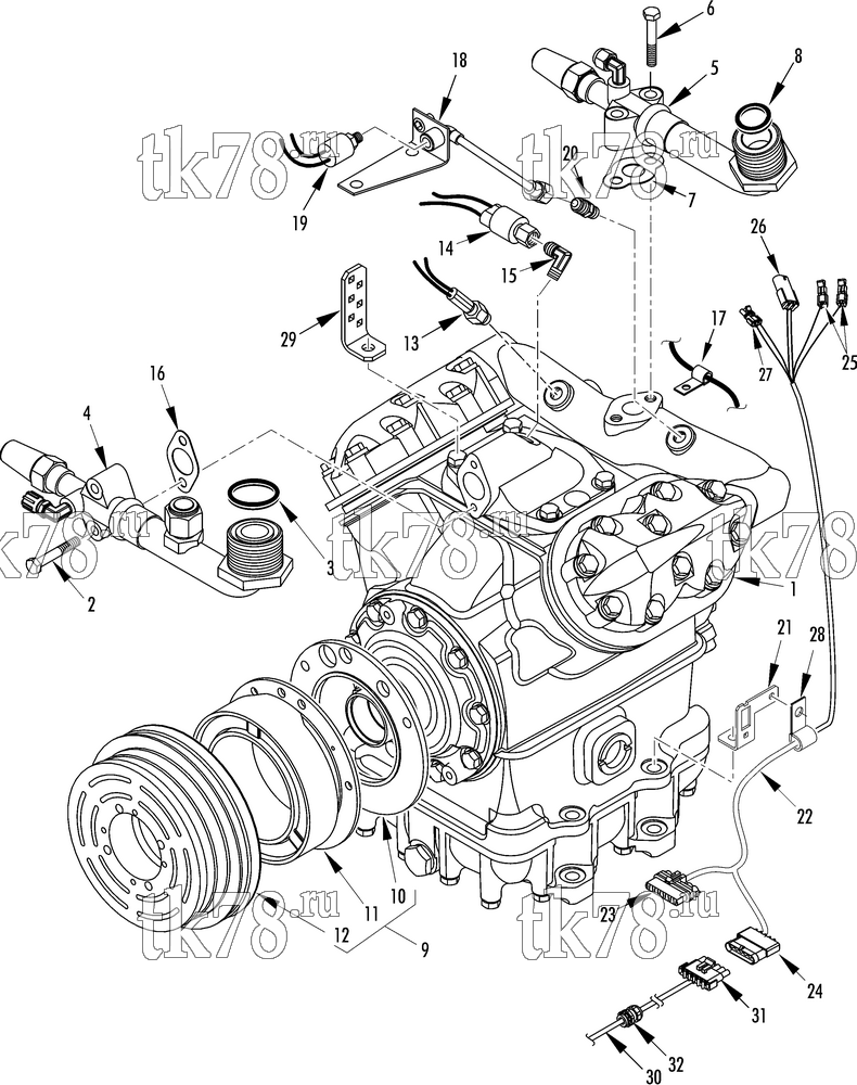 Каталог запчастей для Thermo King  COMPRESSOR GROUP (2C45839G12, KIT 700901)
