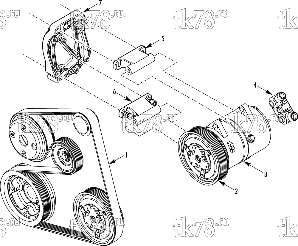 Каталог запчастей для Thermo King  DRIVE KIT (Nissan Cabstar ZD30 F91A, 740009)