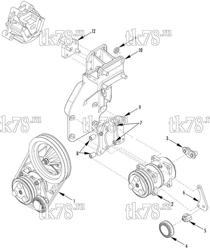 Каталог запчастей для Thermo King  DRIVE KIT (Renault Midlum Volvo FL 4/6 cyl Euro 4&5, 740011)