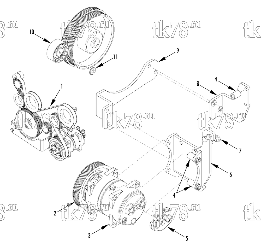 Каталог запчастей для Thermo King  DRIVE KIT (Volkswagen Crafter TDI 2.5 Euro4, 740012)