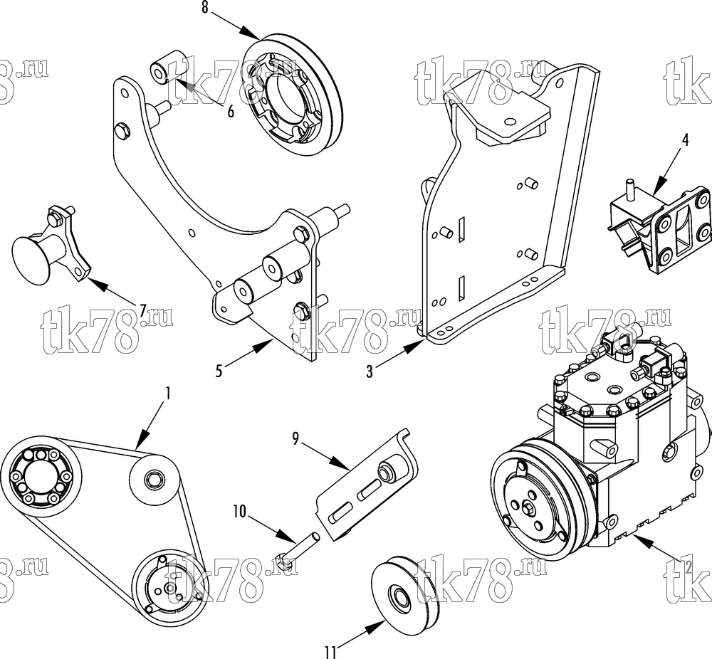 Каталог запчастей для Thermo King  DRIVE KIT (Iveco Eurocargo E4, 4cyl. 2.5 deg  780000)