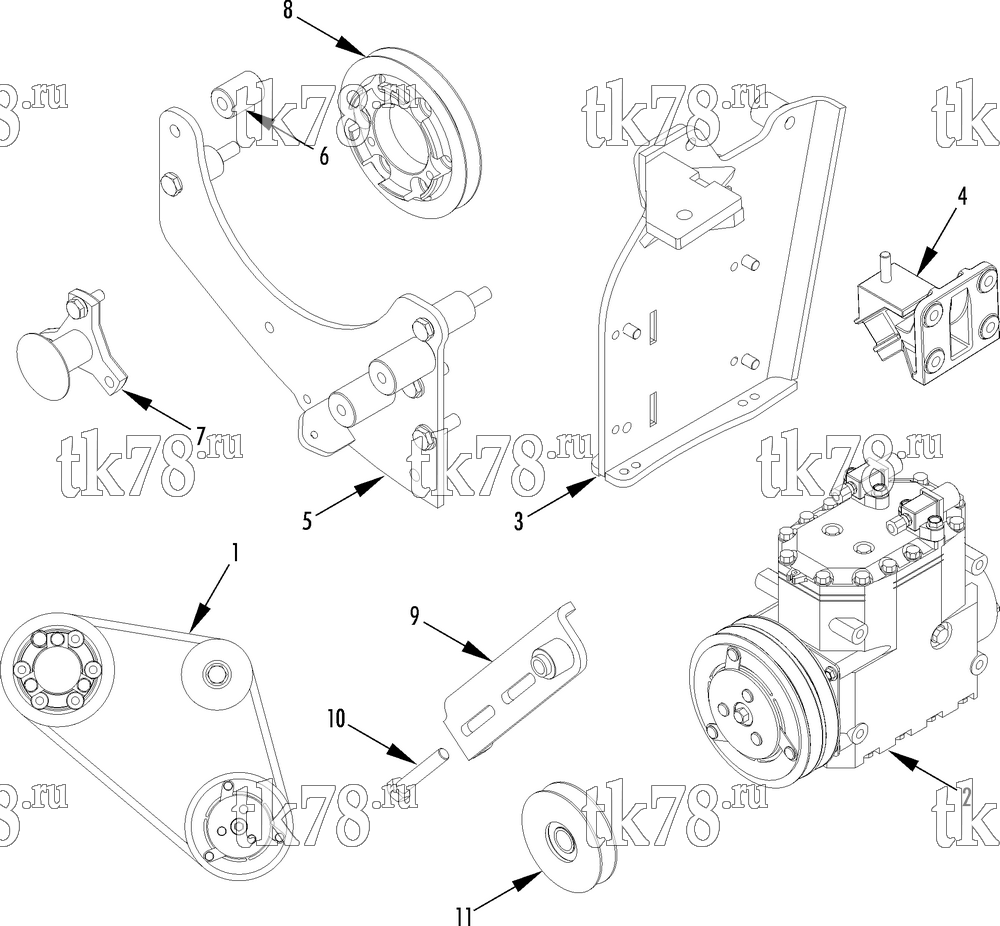 Каталог запчастей для Thermo King  DRIVE KIT (Iveco Eurocargo E4, 4cyl. 4 deg  780001)
