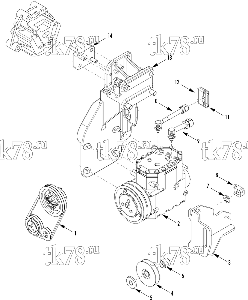 Каталог запчастей для Thermo King  DRIVE KIT (Renault Midlum Volvo FL Euro 4 & 5, 780006)