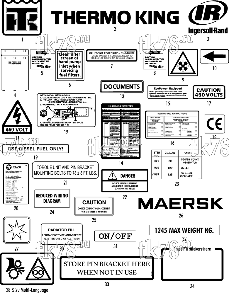 Каталог запчастей для Thermo King  NAMEPLATES