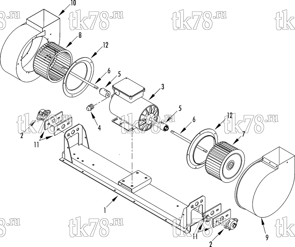 Каталог запчастей для Thermo King TE11-M5 EVAPORATOR BLOWER