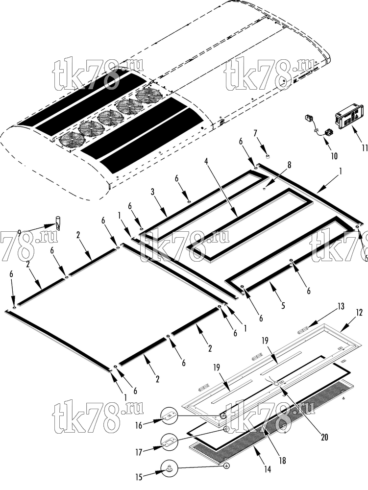 Каталог запчастей для Thermo King  UNIT GASKETS, DISPLAY, GRILLE & FILTER