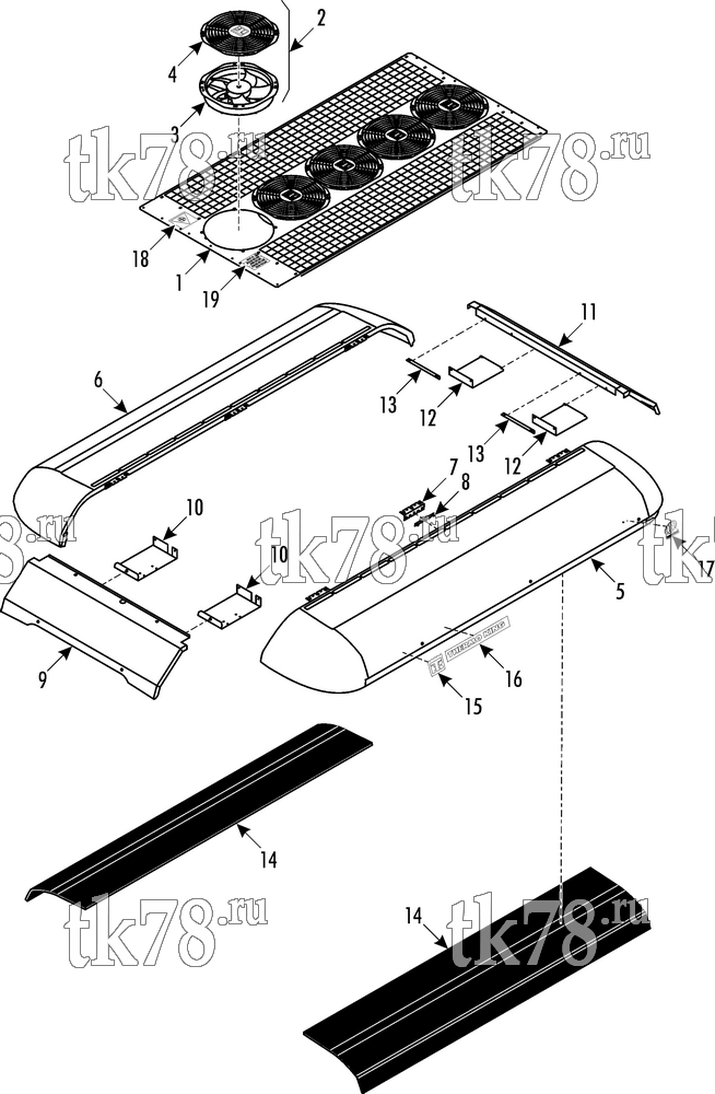 Каталог запчастей для Thermo King ATHENIA S960 N 1000 Irisbus Ethel COVER - NARROW