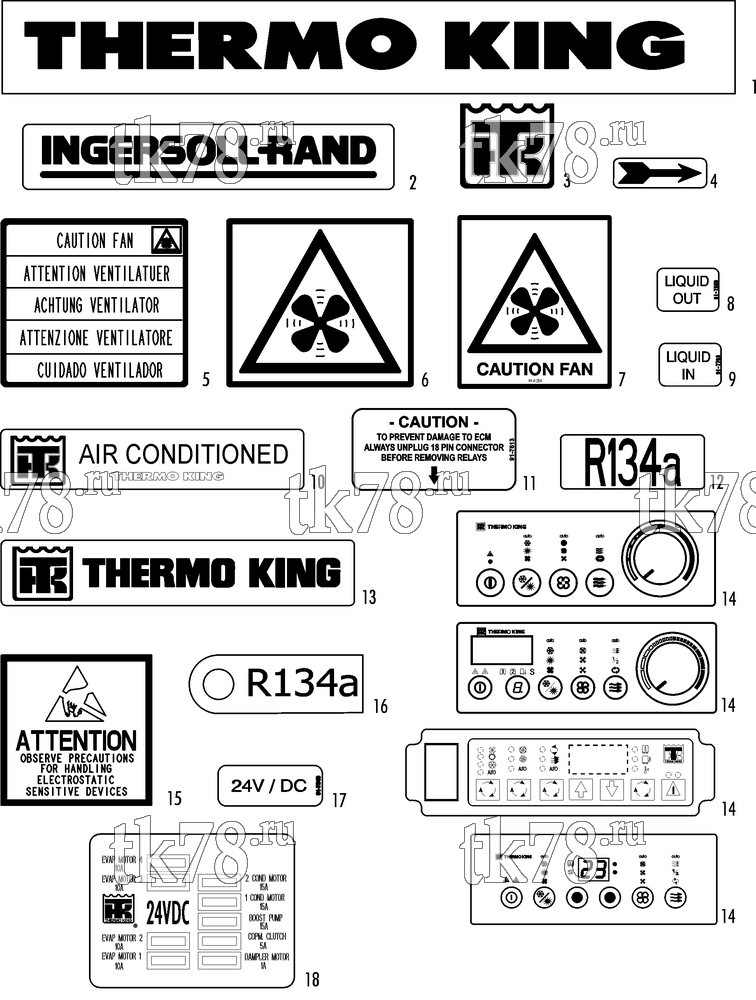 Каталог запчастей для Thermo King  NAMEPLATES