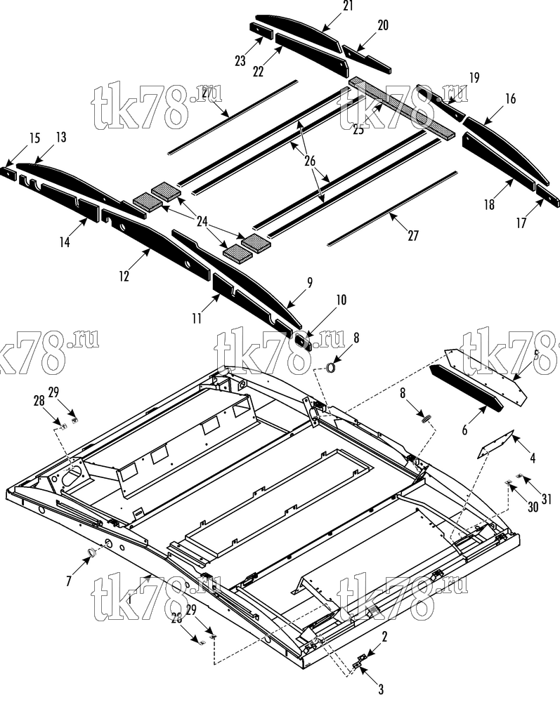 Каталог запчастей для Thermo King MRT-III Split EVAPORATOR FRAME & INSULATION