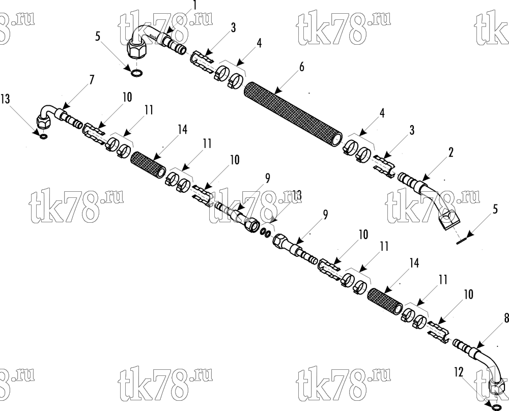 Каталог запчастей для Thermo King ATHENIA E800 1004 Wabco KIT FITTINGS FOR FRONTBOX (701108)