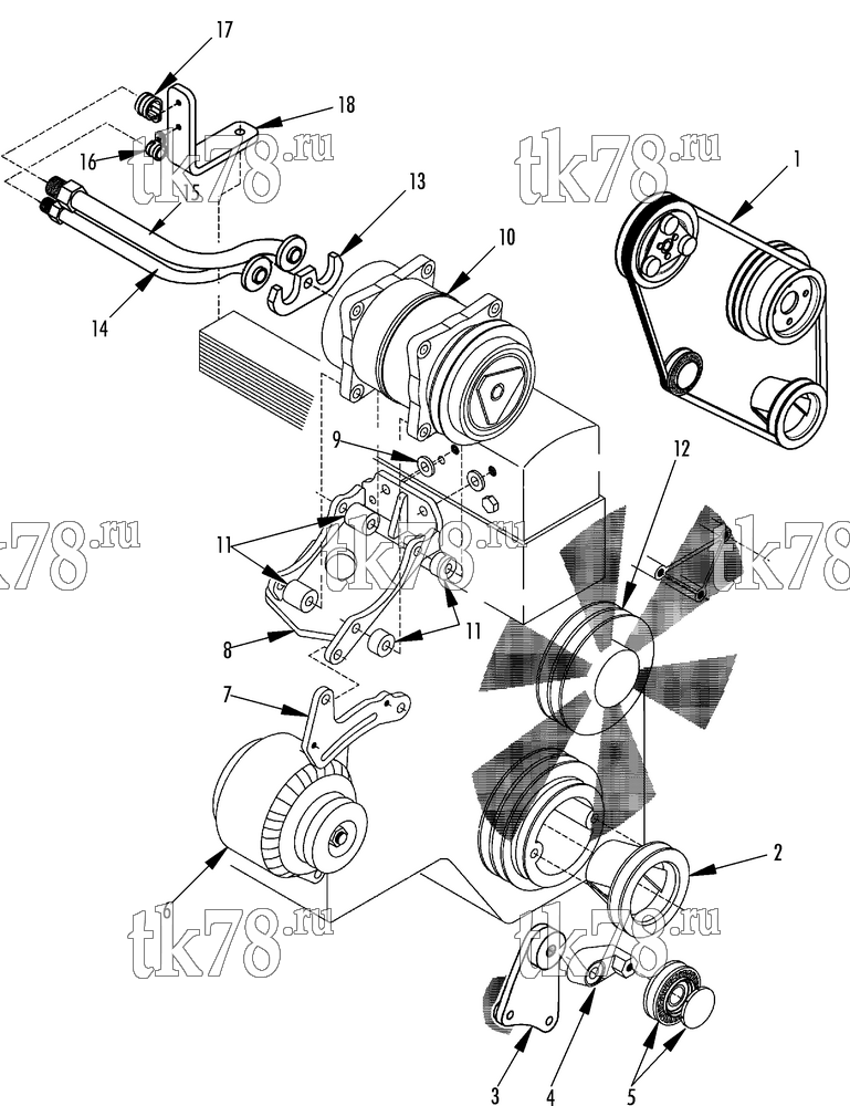 Каталог запчастей для Thermo King  DRIVE KIT (Mitsubishi Canter 3S13, 3C13, 5S13, 12140440)