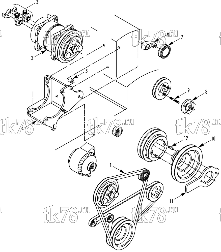 Каталог запчастей для Thermo King  DRIVE KIT (Toyota DYNA, HIACE, HILUX D-4D, 12140395)