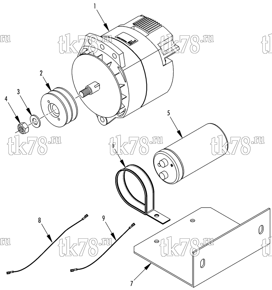 Каталог запчастей для Thermo King ATHENIA 1000-M21 ALTERNATOR GROUP (150 AMP)