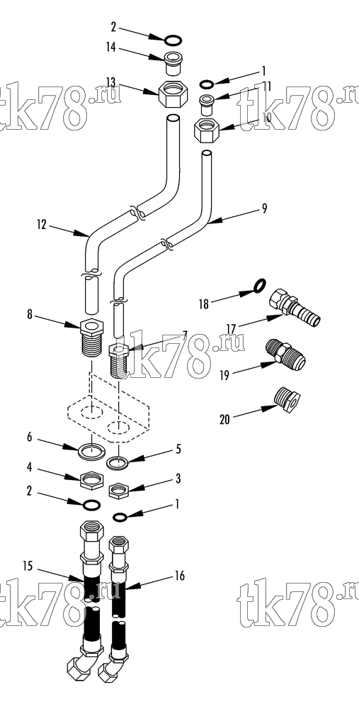 Каталог запчастей для Thermo King LRT-HP M6 1000 (900273) COMPRESSOR HOSE CONNECTIONS