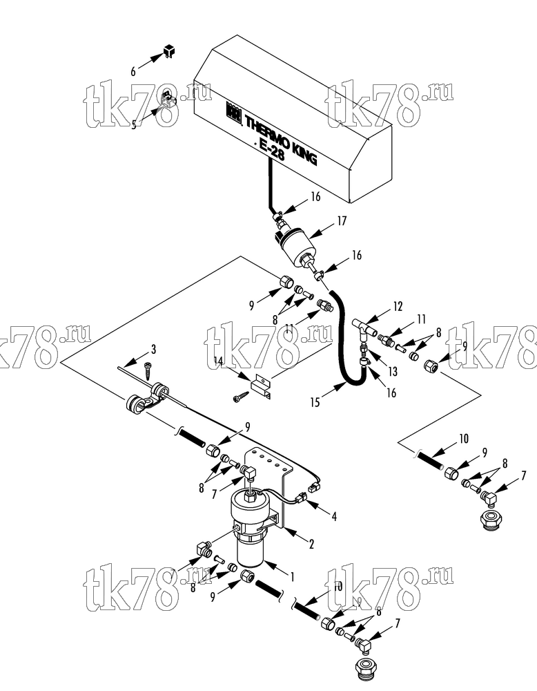 Каталог запчастей для Thermo King  EXTENDED FUEL LINE & PUMP KIT
