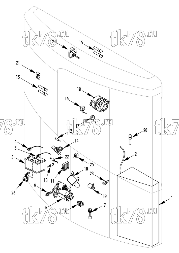 Каталог запчастей для Thermo King SLXe WHISPER ELECTRIC COMPONENTS (30 units)