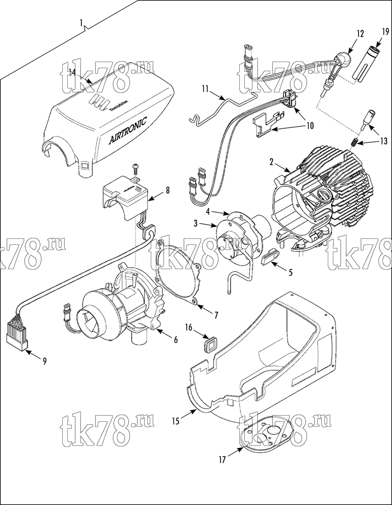 Каталог запчастей для Thermo King E-Series Cargo Heater HEATER ASSEMBLY (D4)