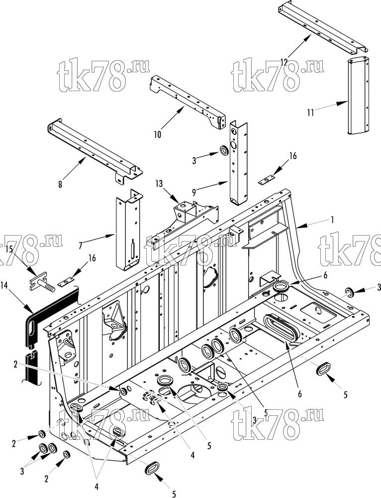 Каталог запчастей для Thermo King RD-II SR w/TK 3.95 Engine FRAME GROUP