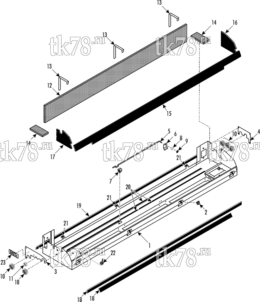 Каталог запчастей для Thermo King ATHENIA E800 1004 Wabco EVAPORATOR BASE 1