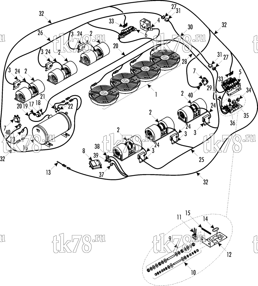 Каталог запчастей для Thermo King ATHENIA E800 1004 Wabco ELECTRICAL COMPONENTS