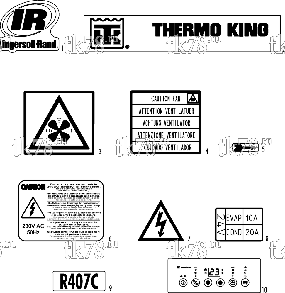 Каталог запчастей для Thermo King SR-10R NAMEPLATES