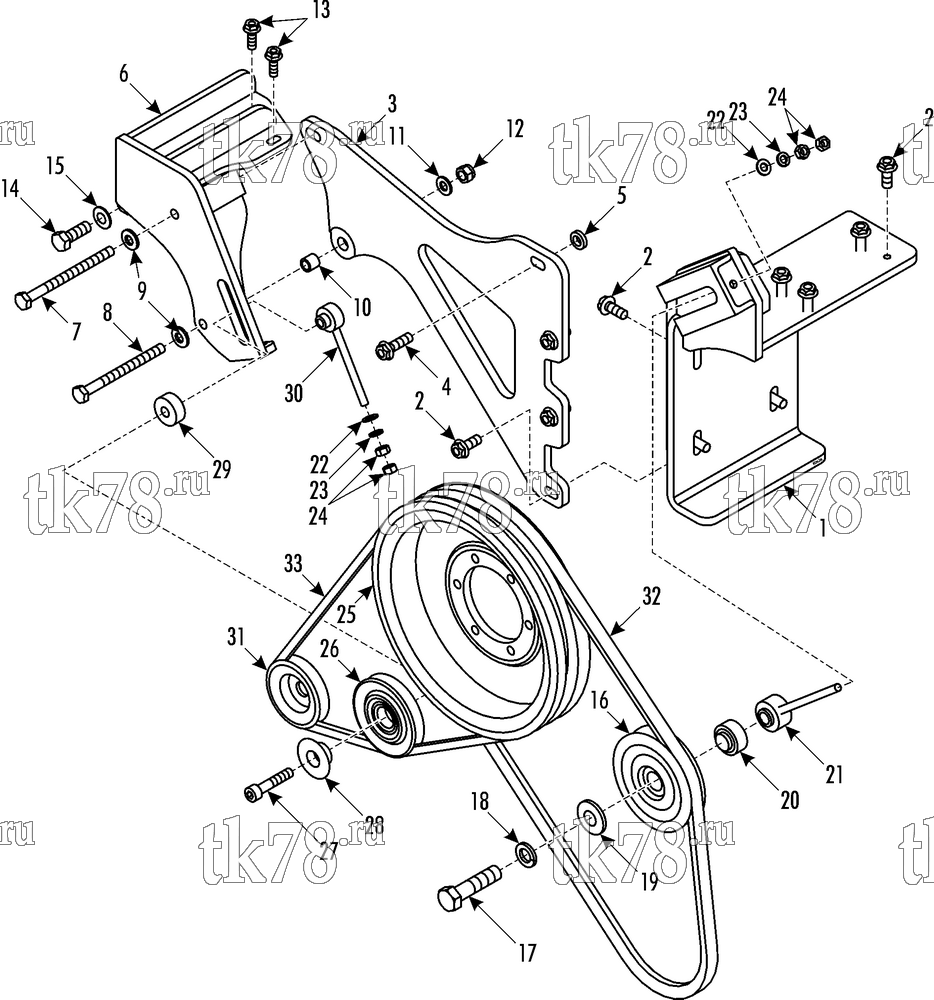 Каталог запчастей для Thermo King Bus Drive Kits DRIVE KIT 700382 - MAN 12.240 (bus chassis), TM31