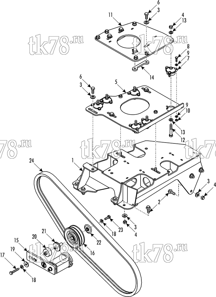 Каталог запчастей для Thermo King TDD-M1 Southern Double Deck DRIVE KIT 701024 - Alex Dennis E500 ISM07, S616 2-5 V Pulleys