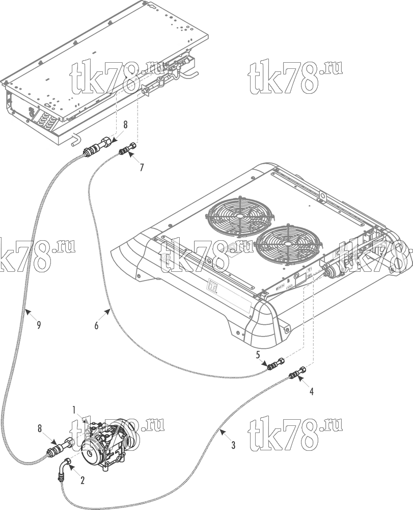 Каталог запчастей для Thermo King ShuttleAIRE S-45 HOSE & FITTING KITS (718841, 718843)