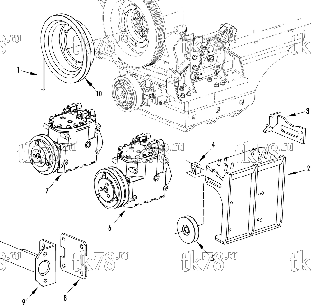 Каталог запчастей для Thermo King  DRIVE KIT (Daimler Actros E4, 780007)