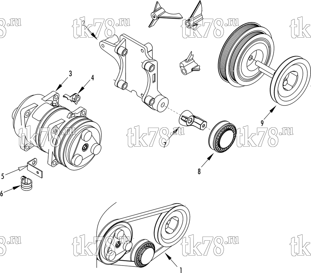 Каталог запчастей для Thermo King  DRIVE KIT (Citroen Jumper, Peugeot Boxer 2.2, 740027)
