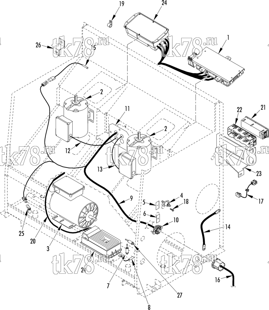 Каталог запчастей для Thermo King T1-M164 ELECTRICAL COMPONENTS