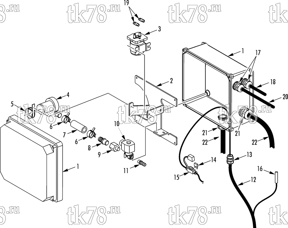 Каталог запчастей для Thermo King TriPac Tier 2 Engine (after 10/08) DPF FORCED AIR REGEN BOX