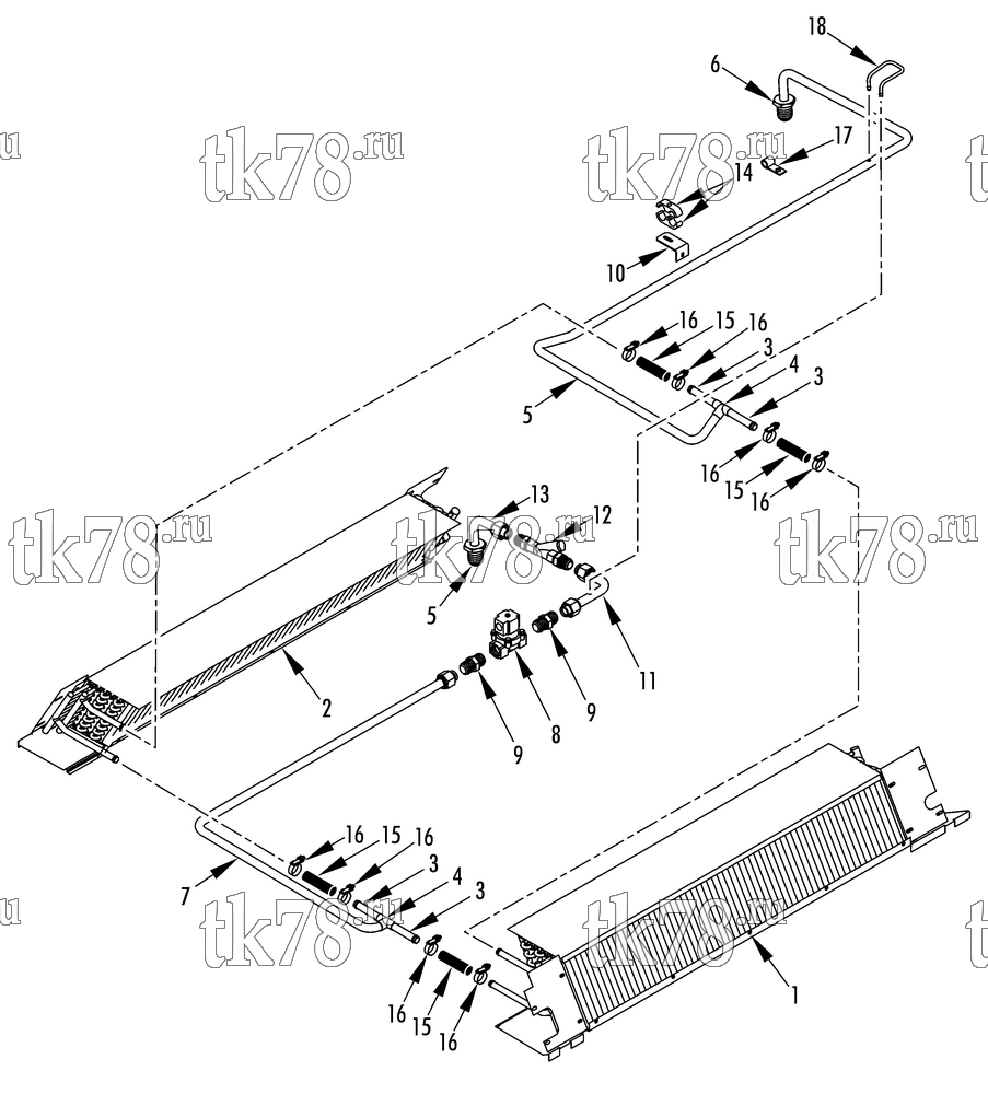 Каталог запчастей для Thermo King R5-M60 EVAPORATOR HEATING COMPONENTS (R5E)