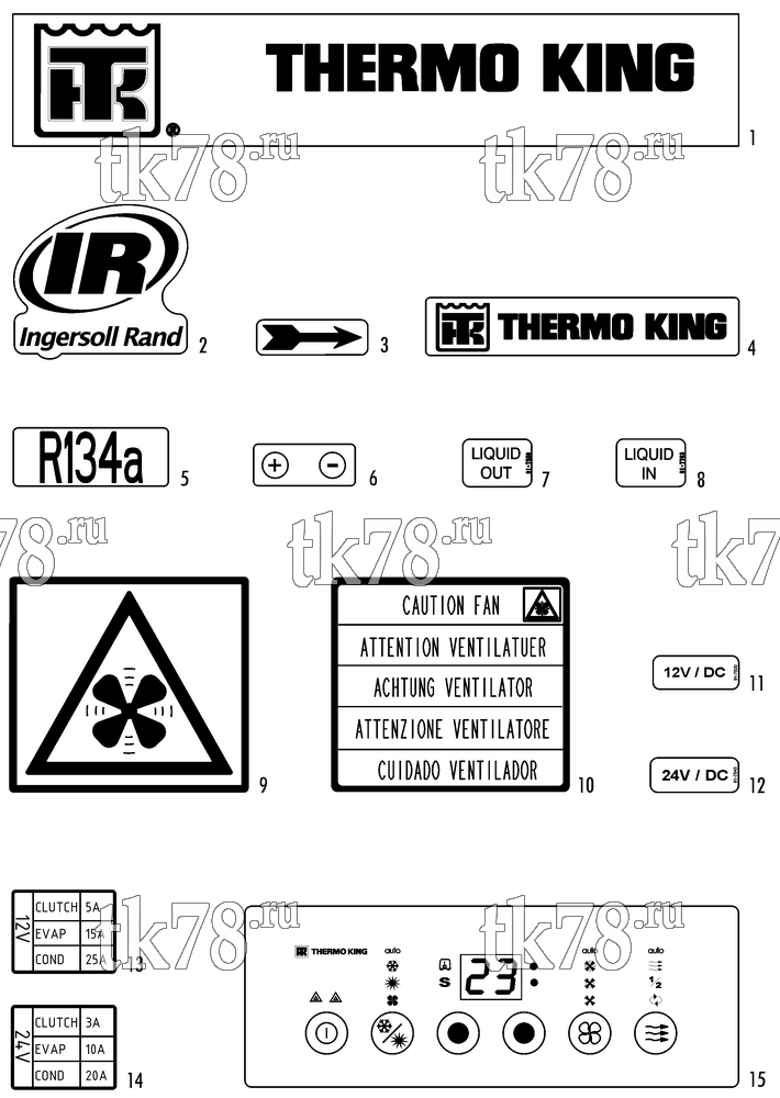 Каталог запчастей для Thermo King SR-10F NAMEPLATES